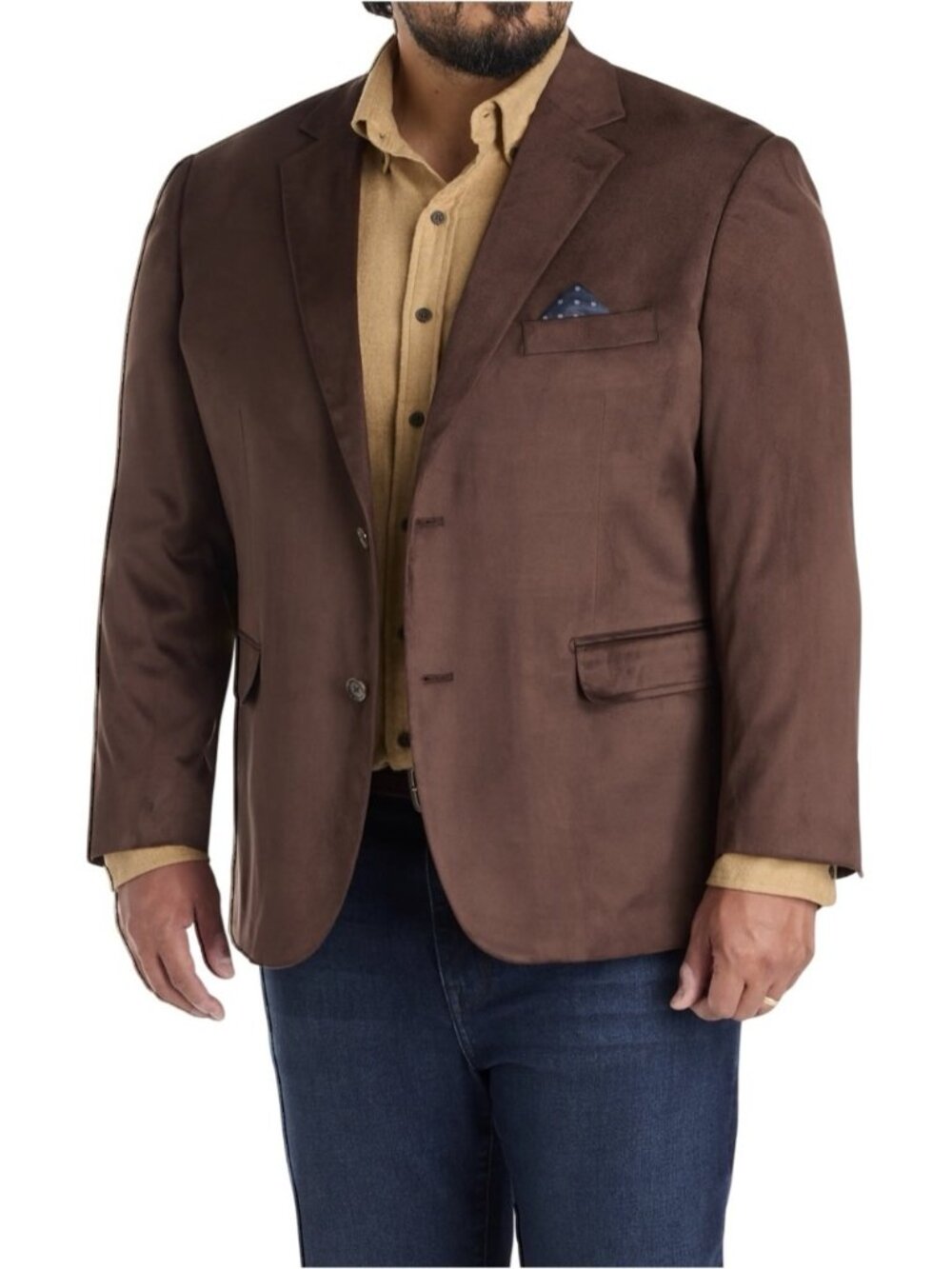 Oak Hill Faux-Suede Sport Coat 4XLT Big & Tall Brown by DXL